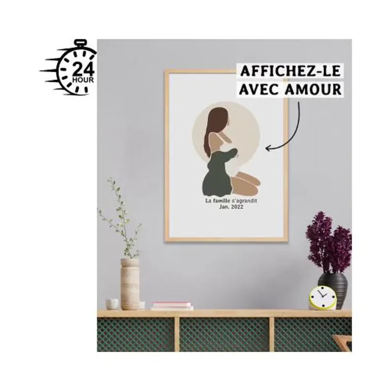 Affiche "Femme Enceinte Personnalisée" - Téléchargement Numérique