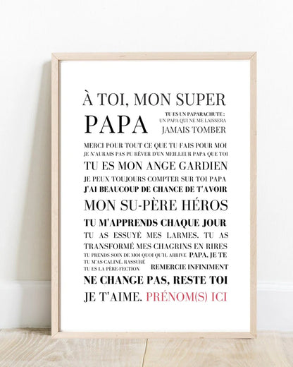 Affiche Papa - Les Mots pour Papa