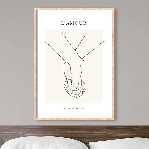 Affiche Déco "Line Art Amour" – Célébrez l'Amour avec Élégance