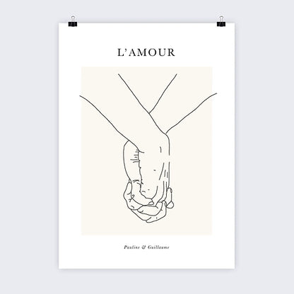 Affiche Déco "Line Art Amour" – Célébrez l'Amour avec Élégance