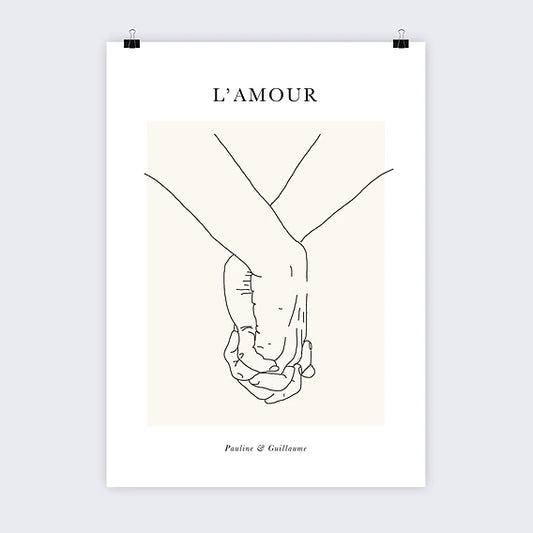 Affiche Déco "Line Art Amour" – Célébrez l'Amour avec Élégance