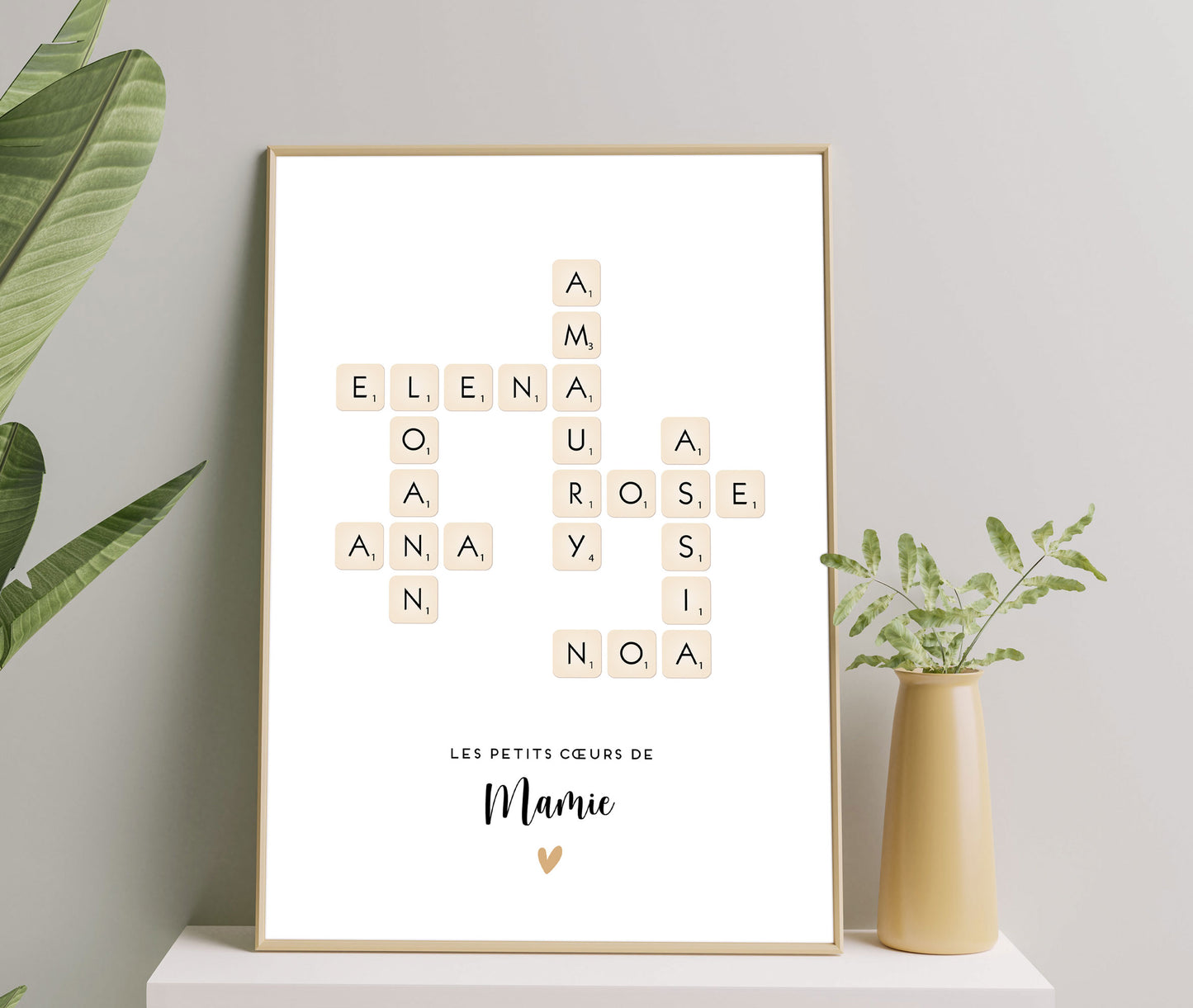 Affiche "Petits Enfants Personnalisée Scrabble pour Mamie" 🎲💖