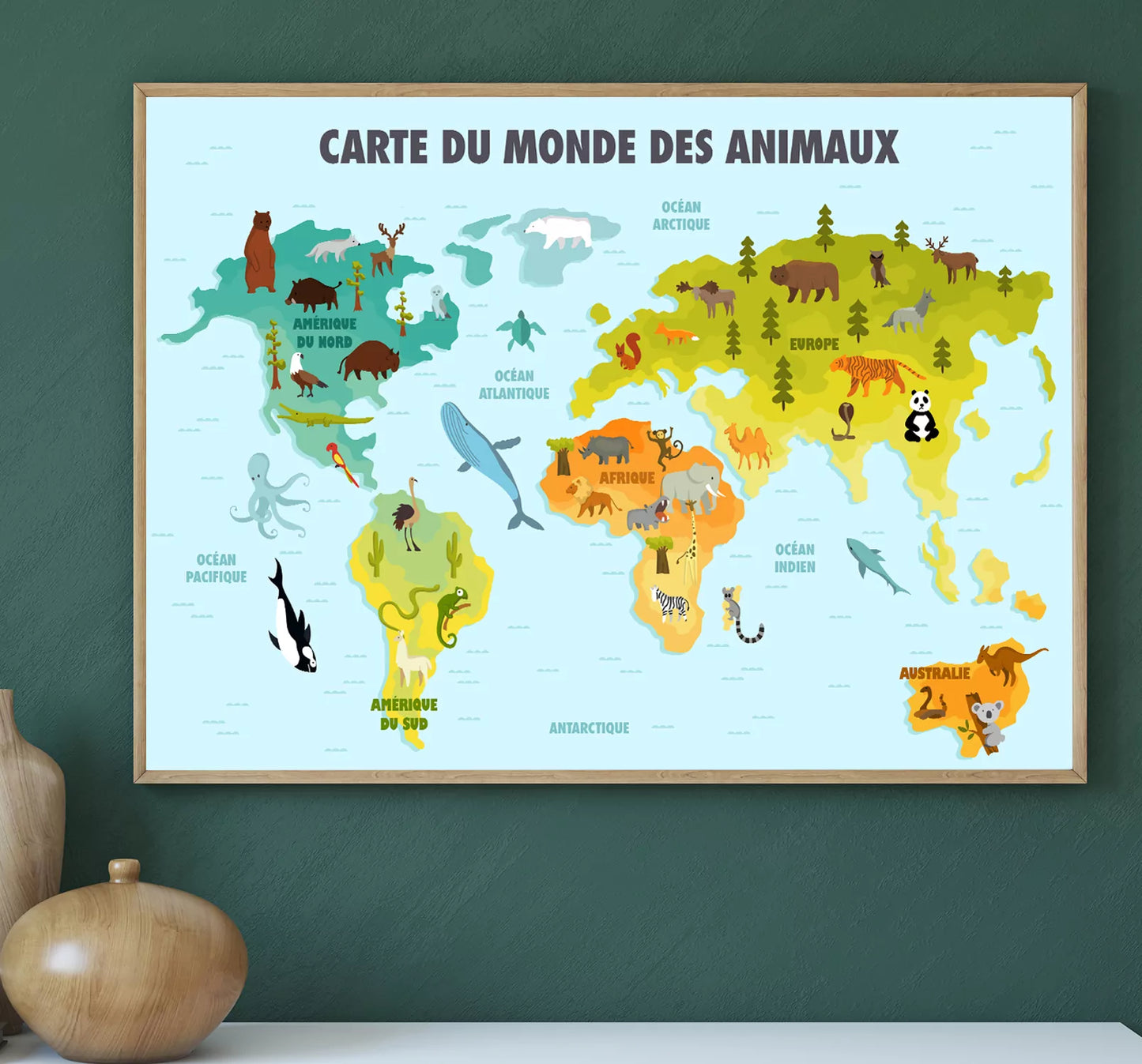 Affiche Éducative « Carte du Monde des Animaux »