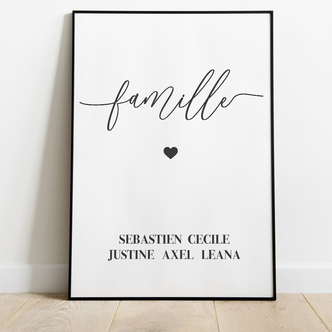 Poster personnalisé avec prénoms de votre famille