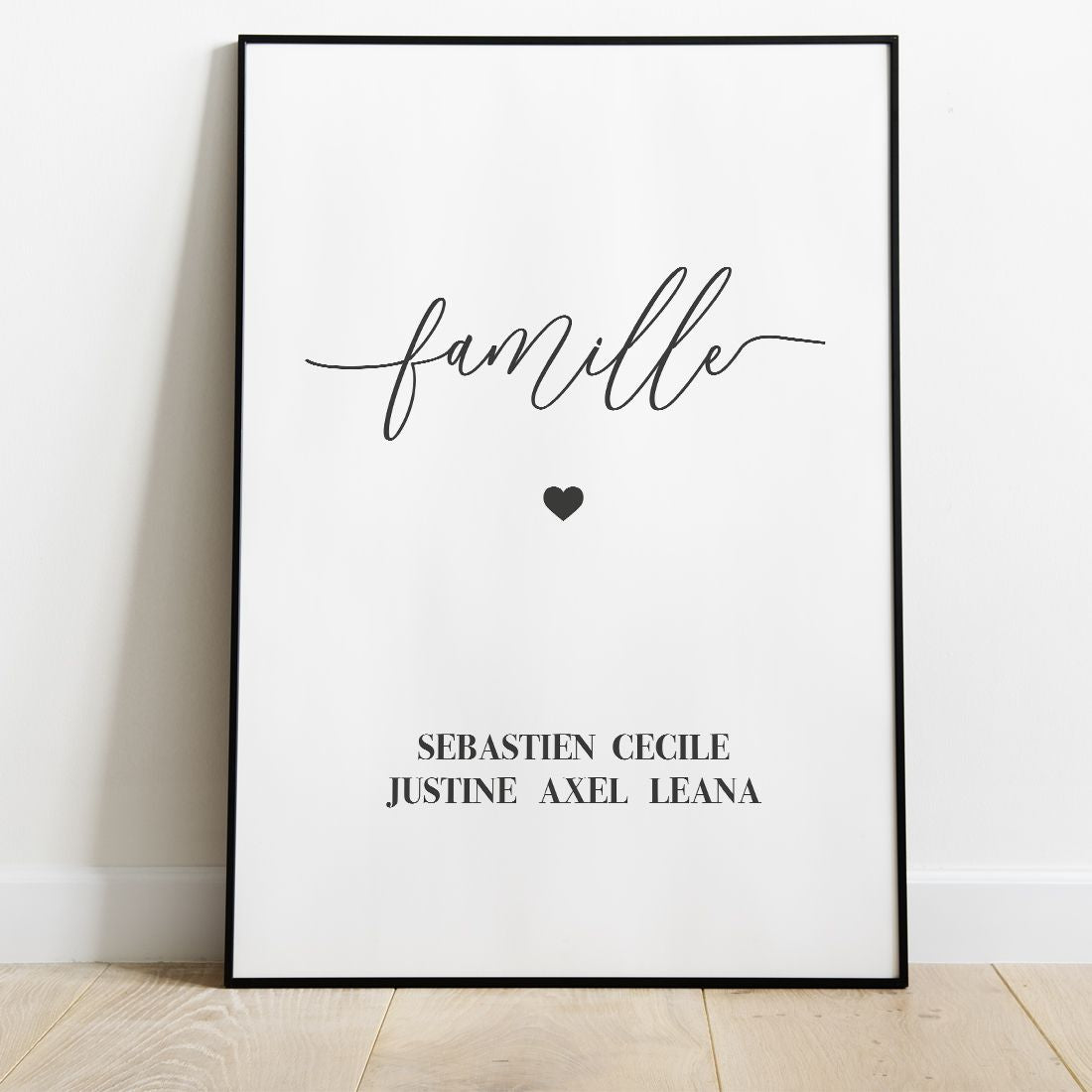 Poster personnalisé avec prénoms de votre famille